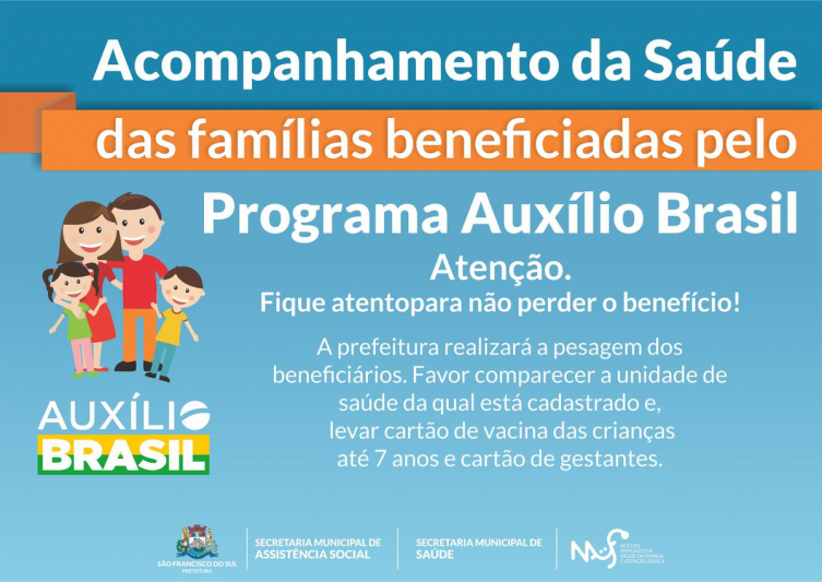Programa Auxílio Brasil convoca beneficiários para pesagem | Prefeitura de  São Francisco do Sul
